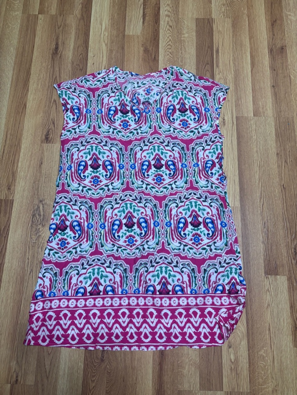 Printed Cap-Sleeve Women’s dress in Pink Multi